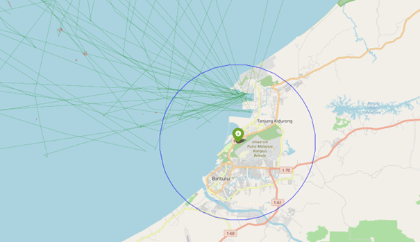 Arrival polygon at Bintulu (MYBTU)