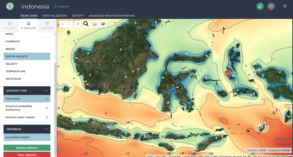 Tools for marine contractors to analyze weather downtime
