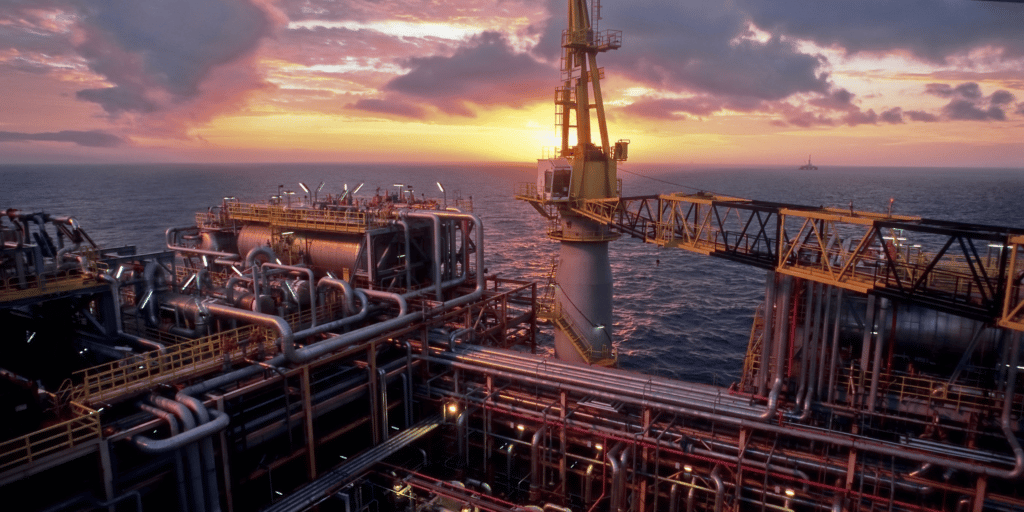 view from a platform in the open sea for renewable energy